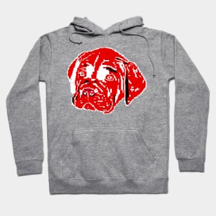 Dog Cane Corso white puppies on red background Hoodie